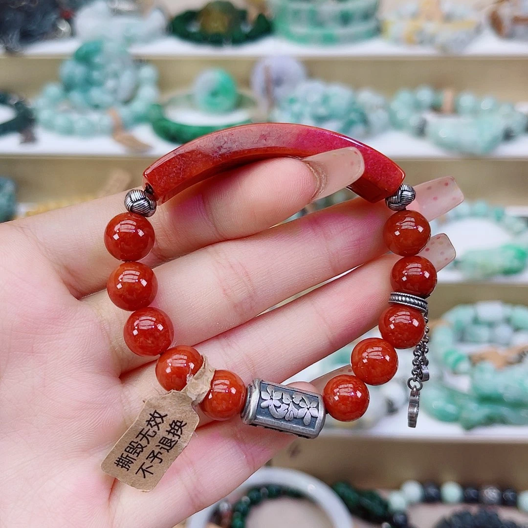 湾***翡翠未镶嵌手链手链