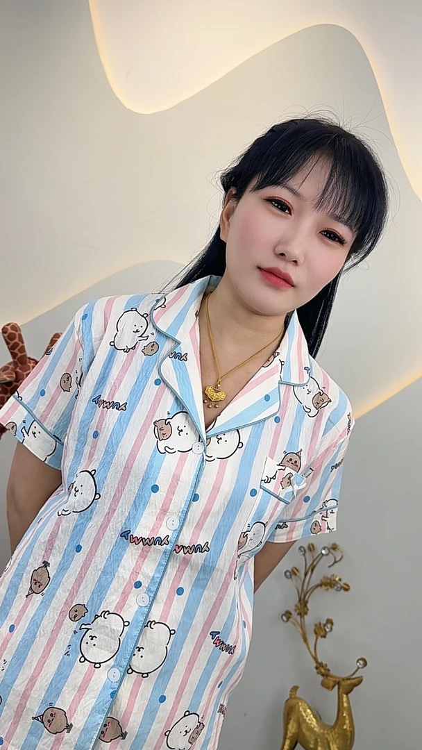 时尚卡通少女风夏季宽松休闲卡通三件套