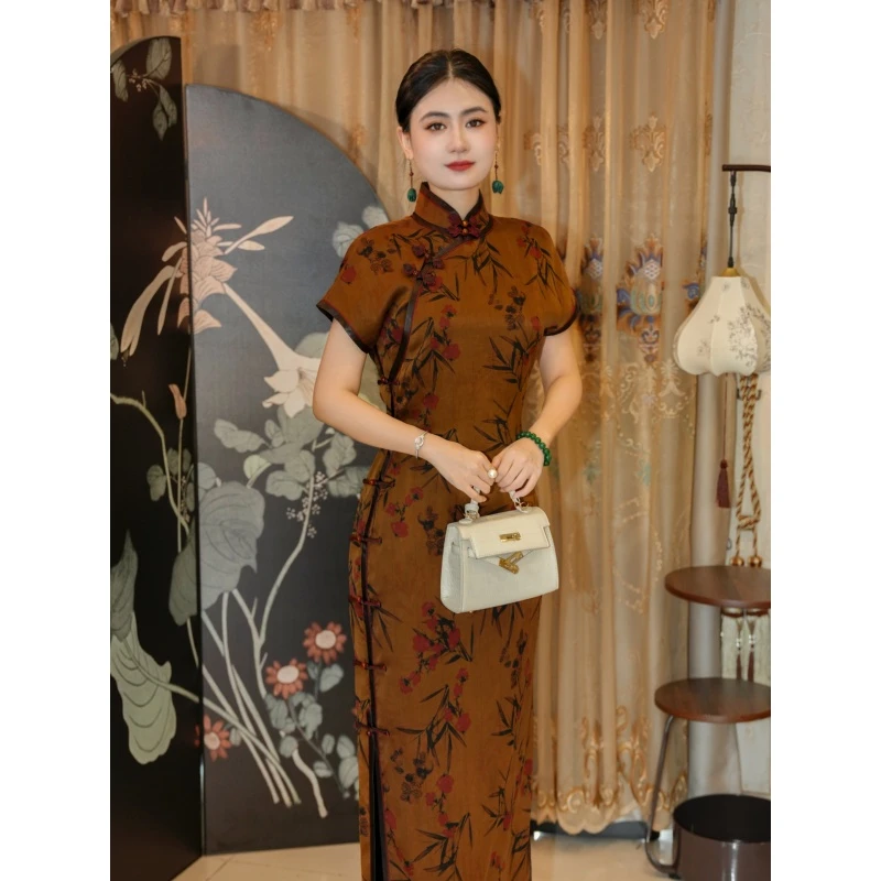 娜娜专属断码清仓【清平赋】不补差/靓影儿原创桑蚕丝香云纱旗袍