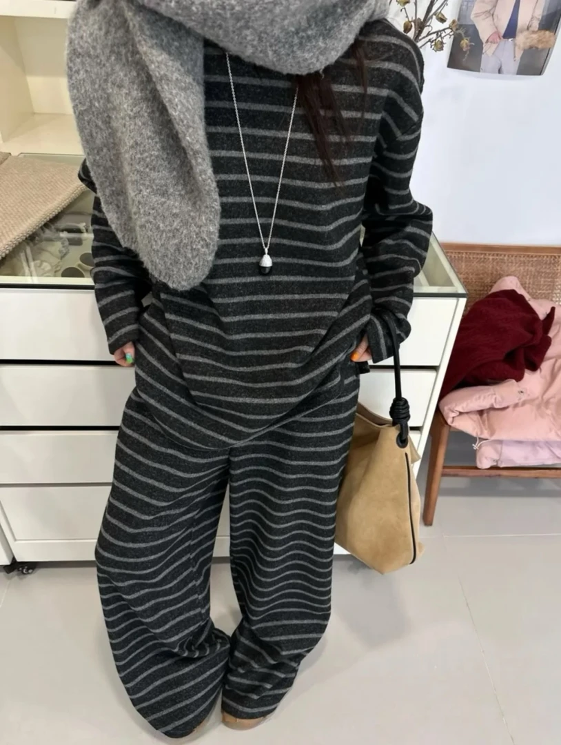 Z.X    双面绒条纹套装  9869（C3↓）