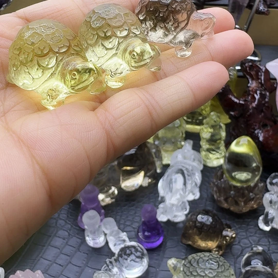 水晶珠宝半成品未镶嵌金钱龟