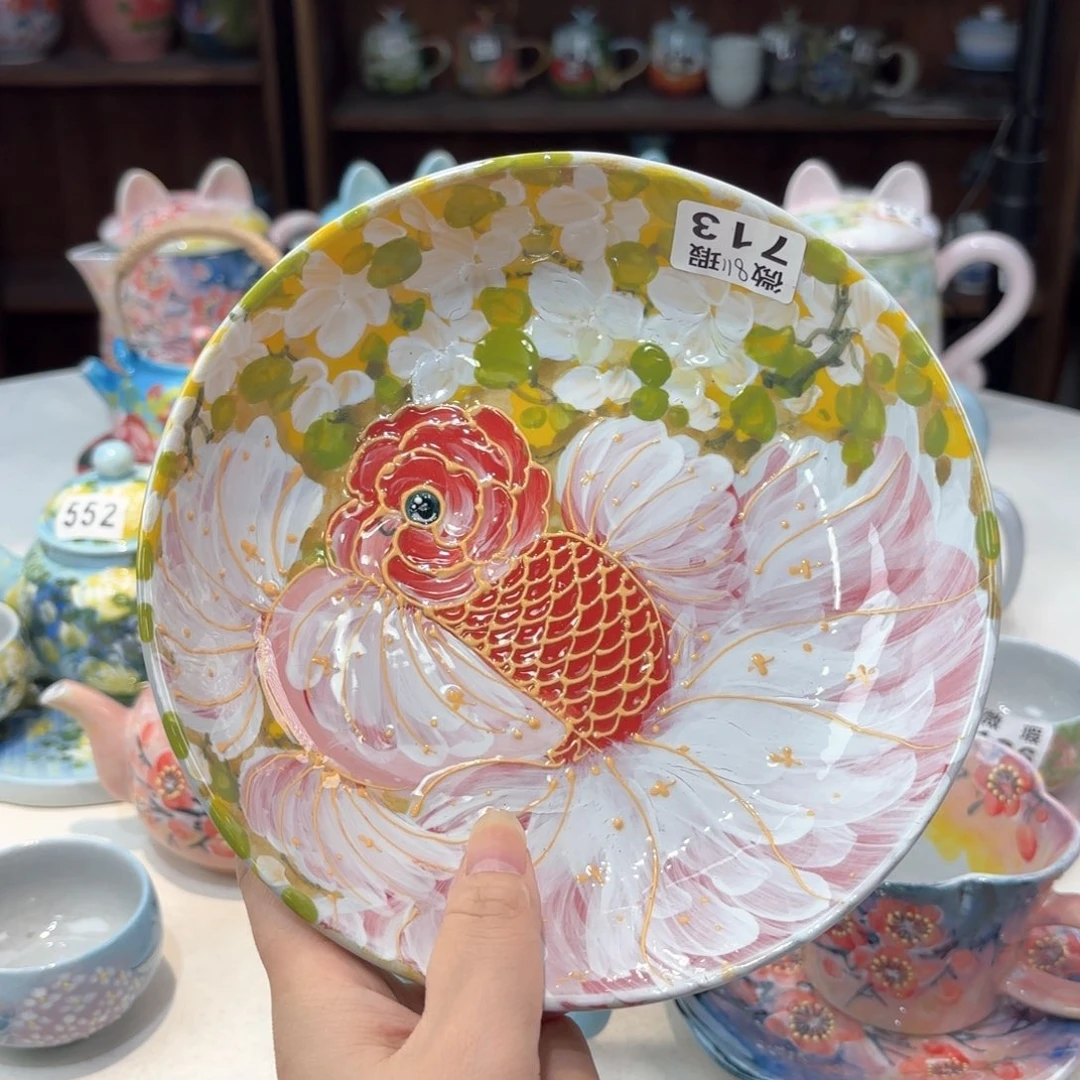 景德镇手绘高温釉下彩陶瓷茶具