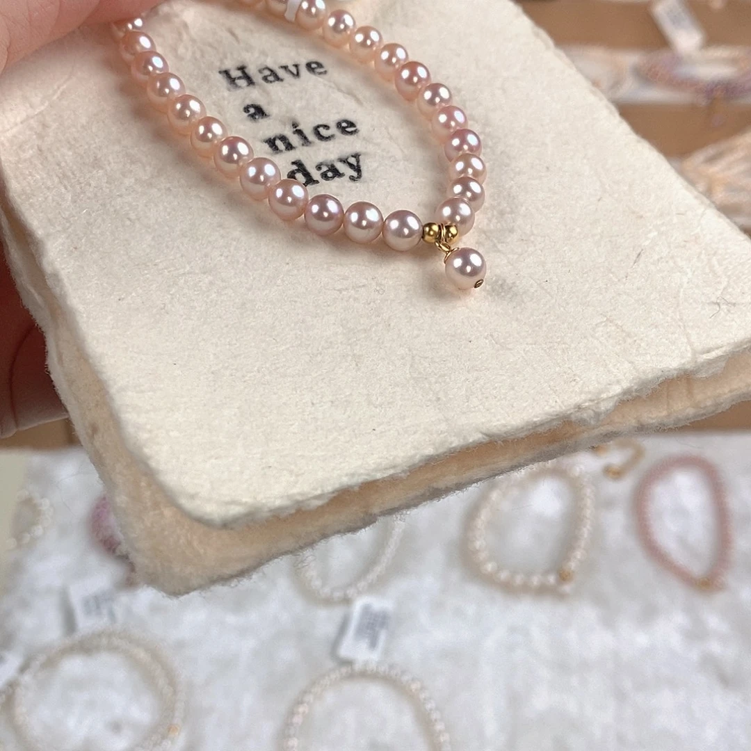 银S925镶嵌淡水珍珠手绳