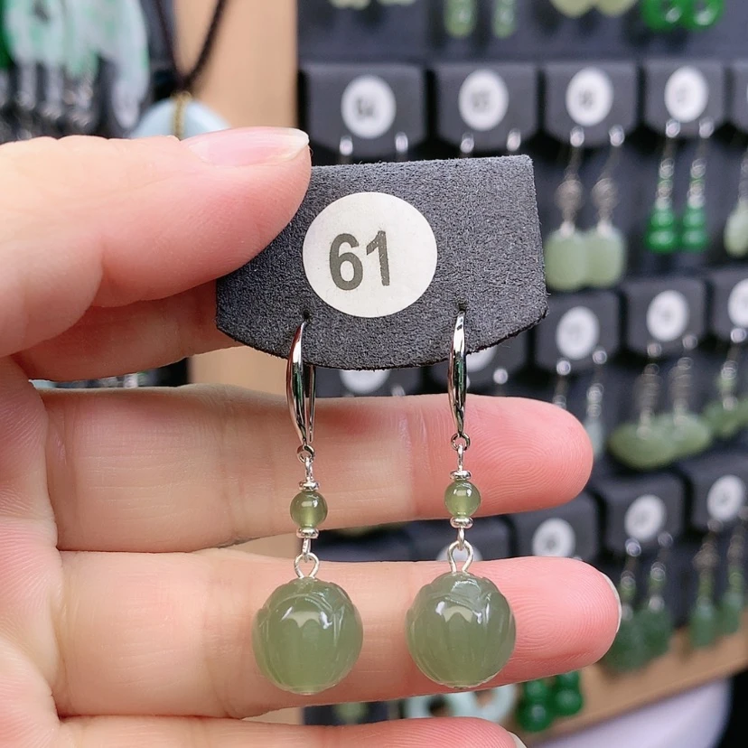 【闪购商品】和田玉耳饰银S925镶嵌?***?精美