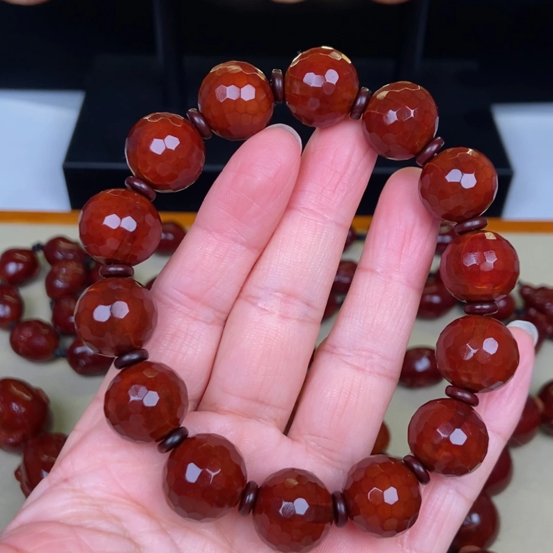 橄榄核吊坠钻面光珠