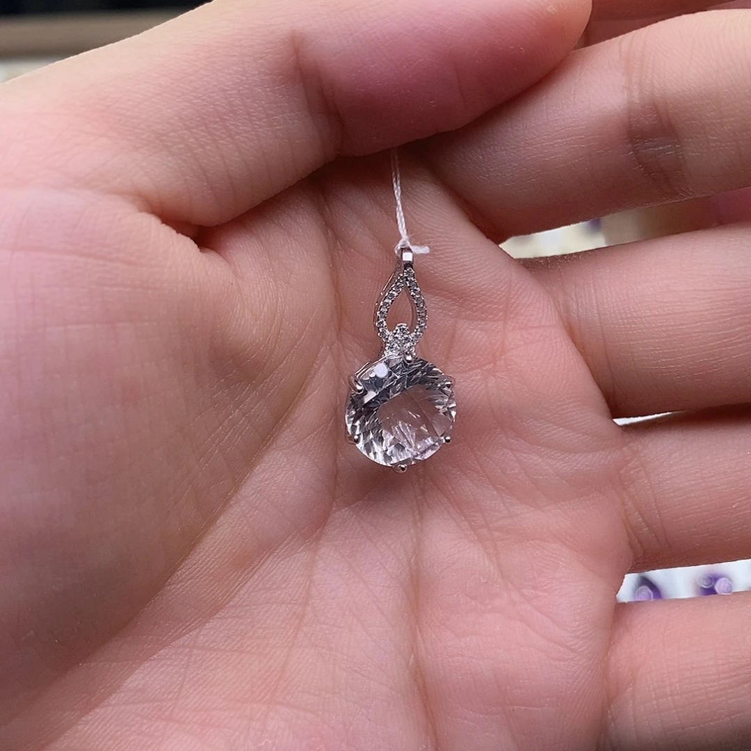 水晶纯天然无优化白水晶Q银S925镶嵌金*妈