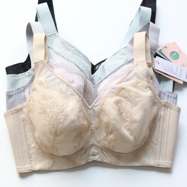 2025新品奴芝内衣9587CD杯薄款软钢圈文胸大胸显小聚拢定型调整型