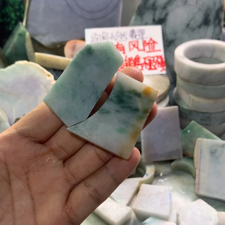 翡翠裸石天然翡翠珠子料16号