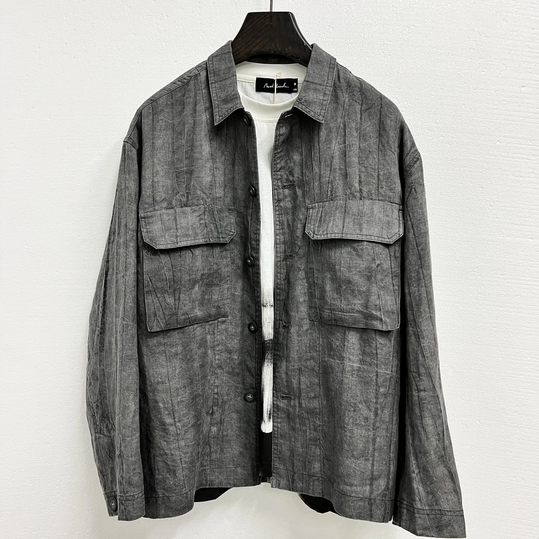 苎麻套装（外套+裤子)欧若新中式男士春季简约苎麻休闲套装