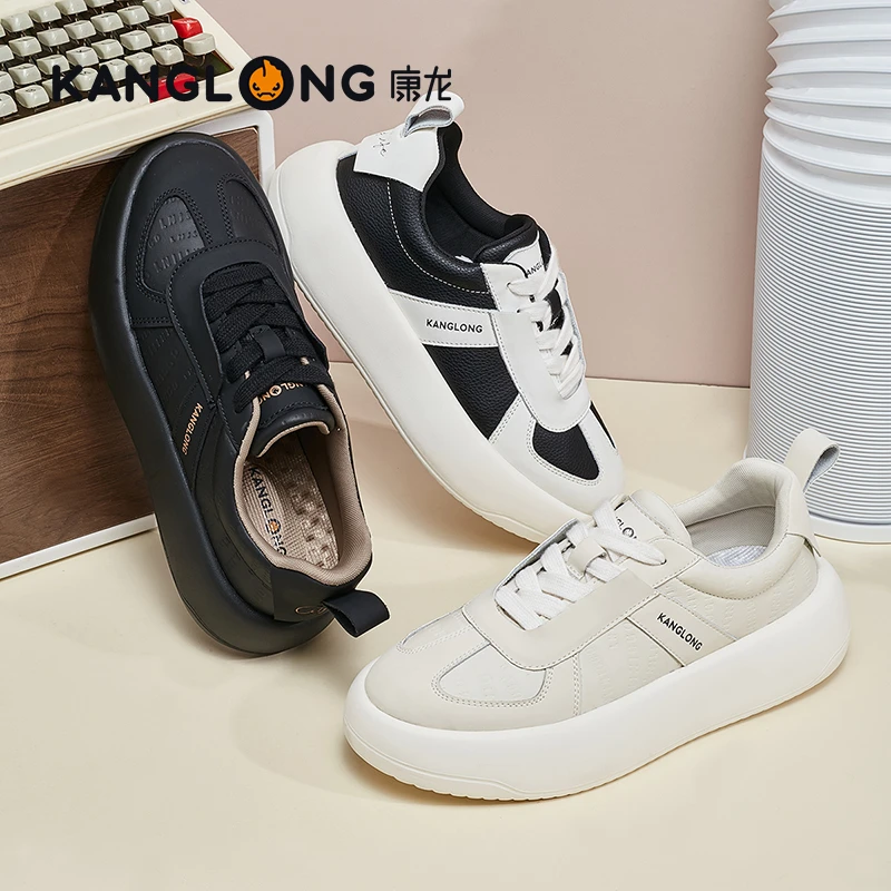 康龙鞋子男款爆款2025新款秋季潮流休闲板鞋ins厚底隐形增高鞋男