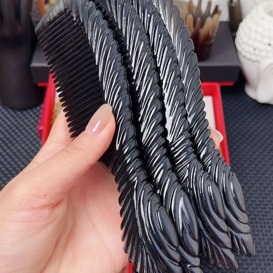 纯牛角手工制作牛角梳