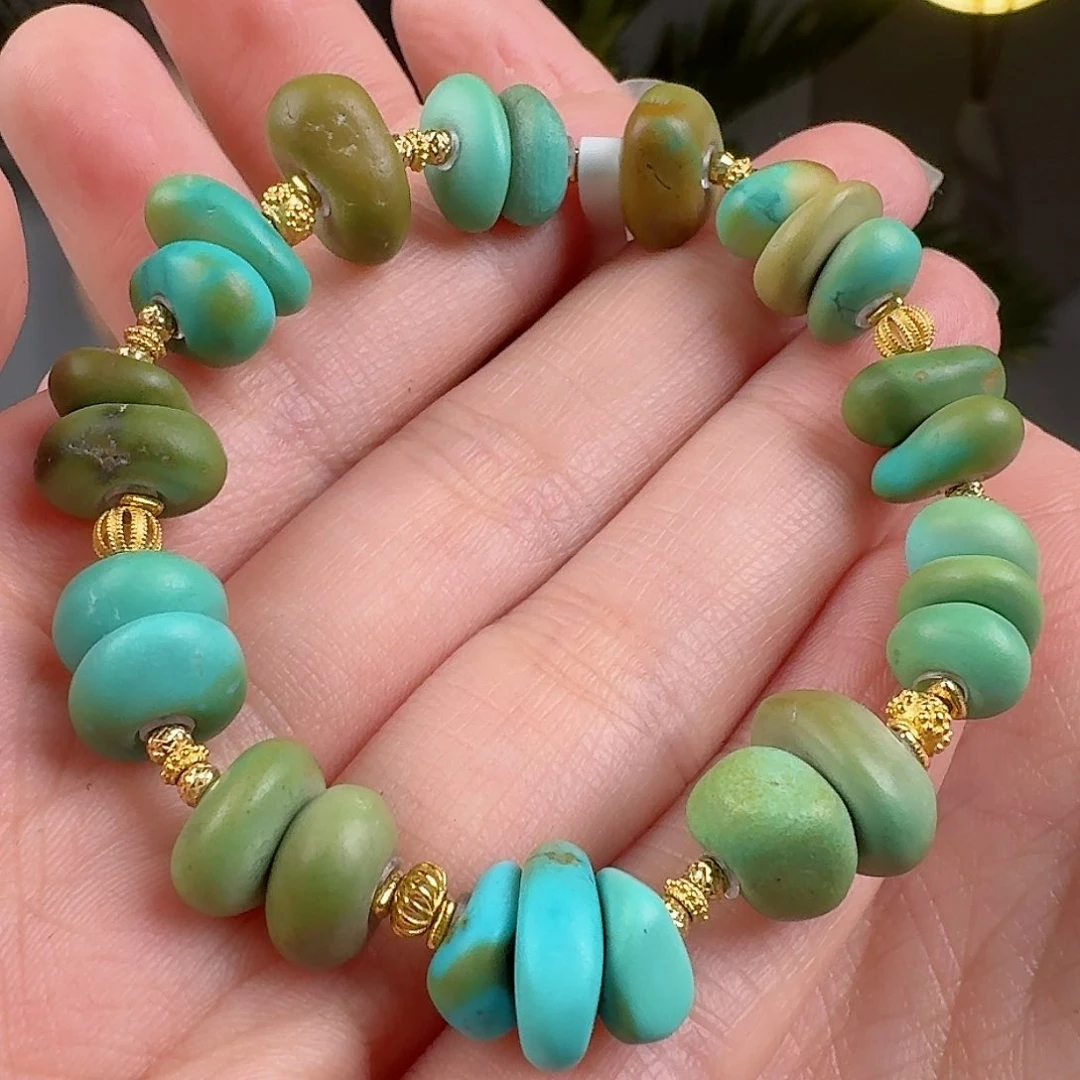 绿松石珠宝奇石18K金镶嵌