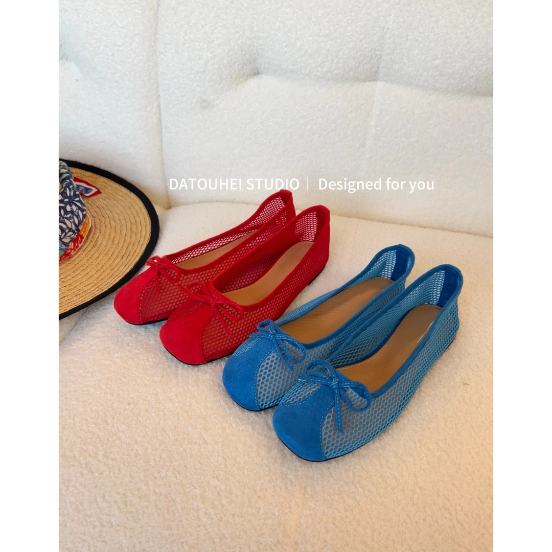 【大头黑STUDIO】2025女夏气质百搭蝴蝶结单鞋D225P06051