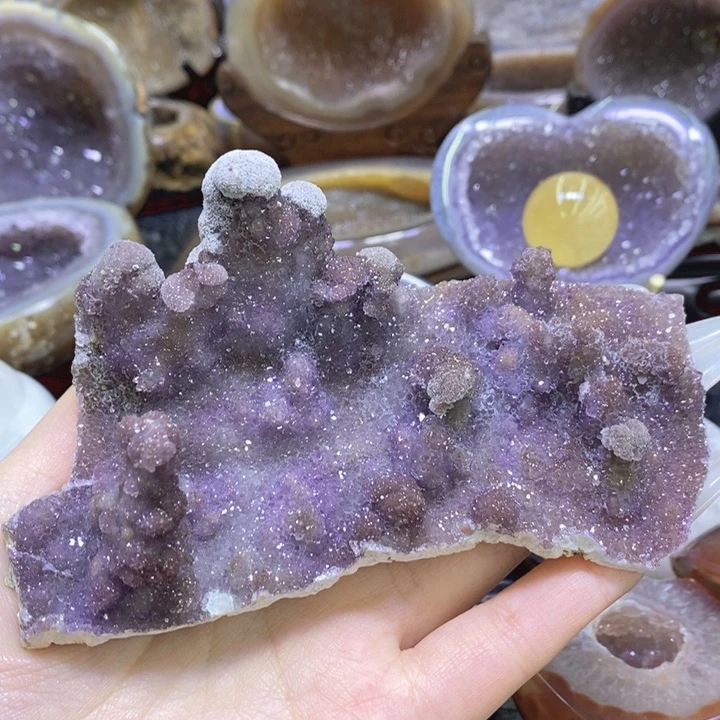 未镶嵌珠宝半成品水晶紫晶奇石啵啵山