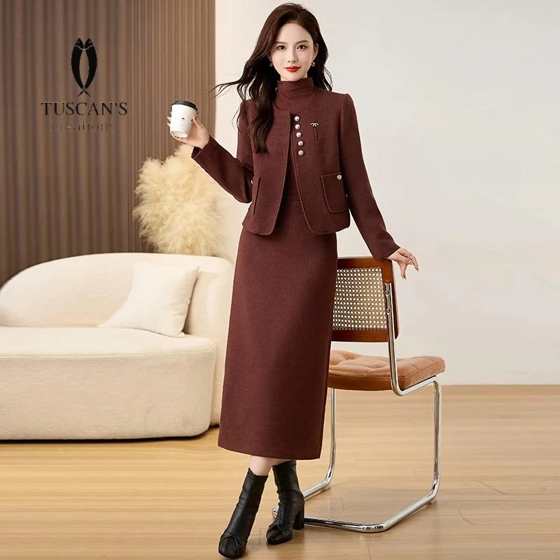 【时代双鱼】圆领通勤直下摆女短款短外套双面小香风设计师气质3053