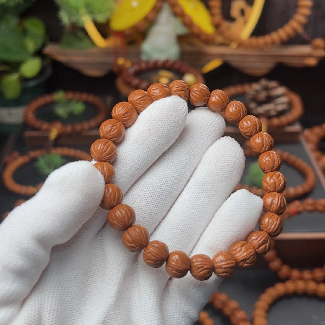 吊坠桃核万***全1.0玉龙脊手串