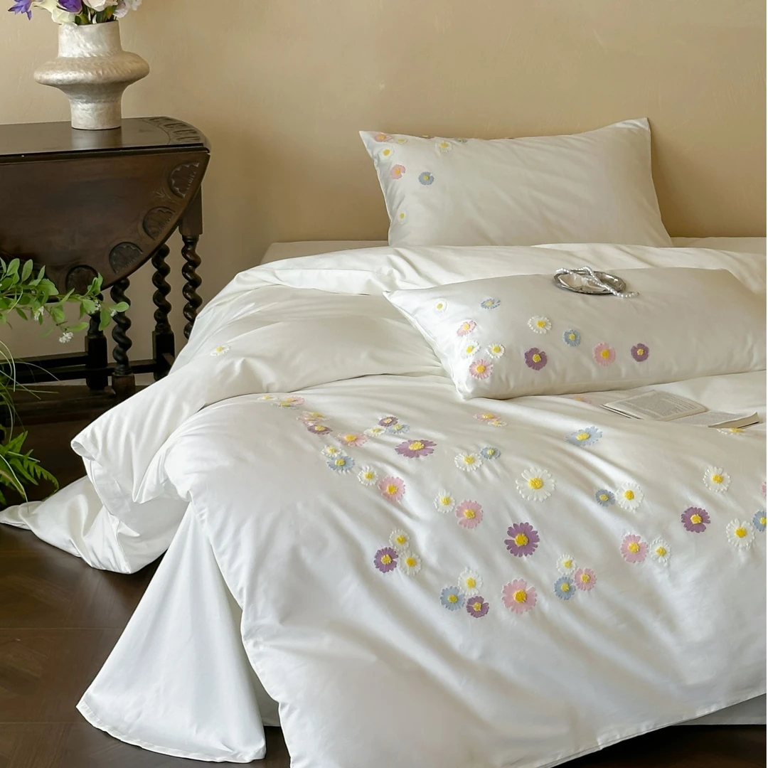 【重工艺设计师款】120s 贡缎长绒棉绣花轻奢温馨四件套