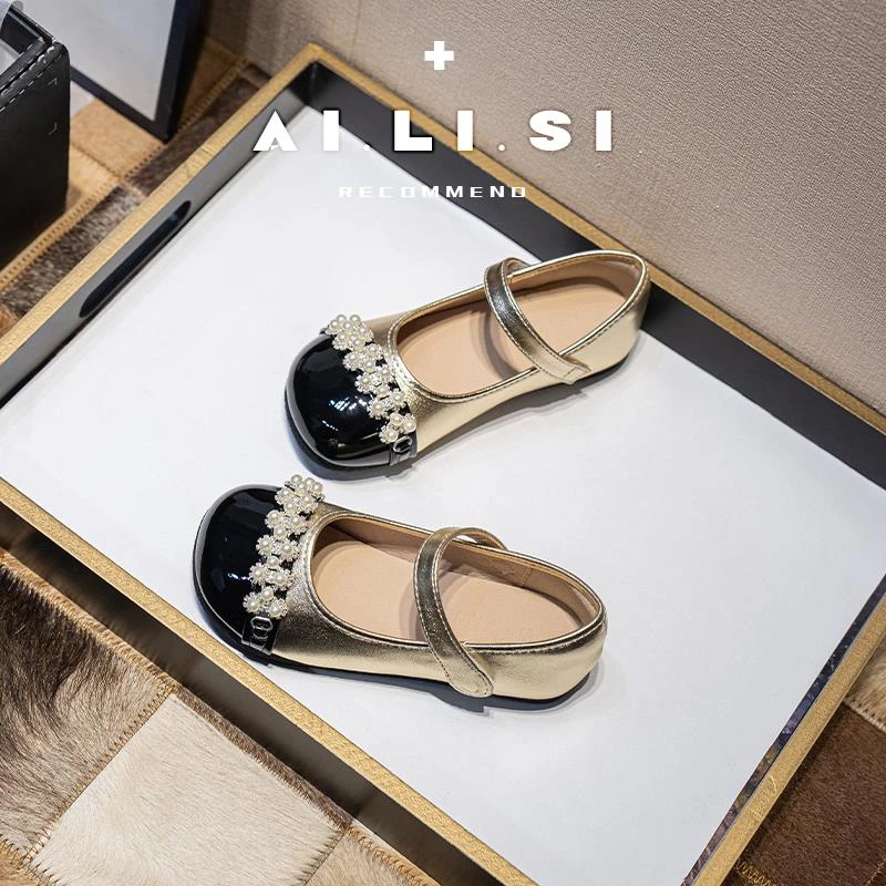 女童公主鞋2025春秋新款洋气水钻软底儿童小皮鞋走秀鞋子女孩单鞋