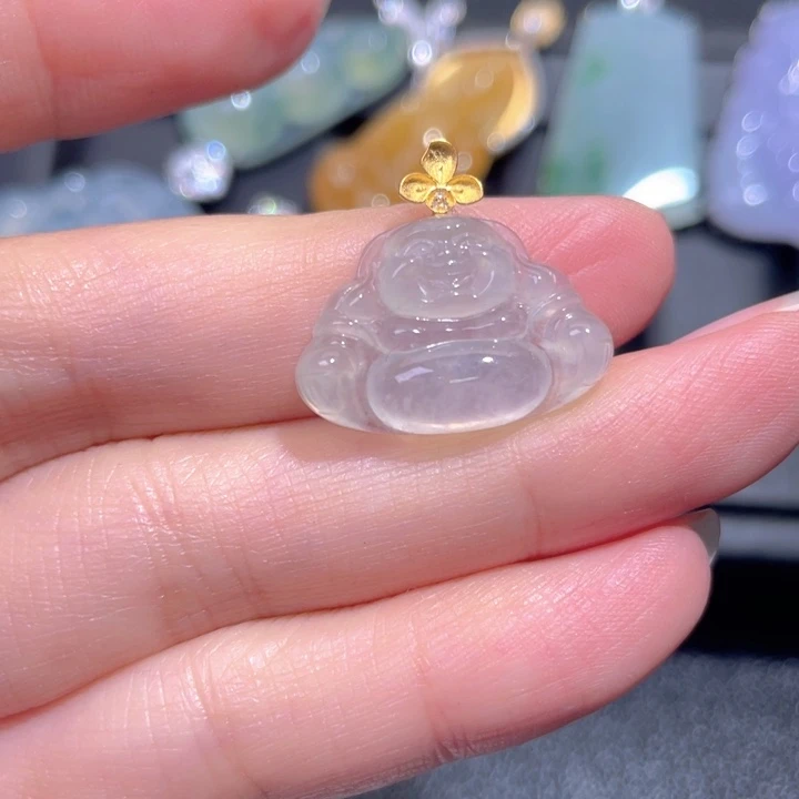 颈饰18K金镶嵌翡翠翡翠