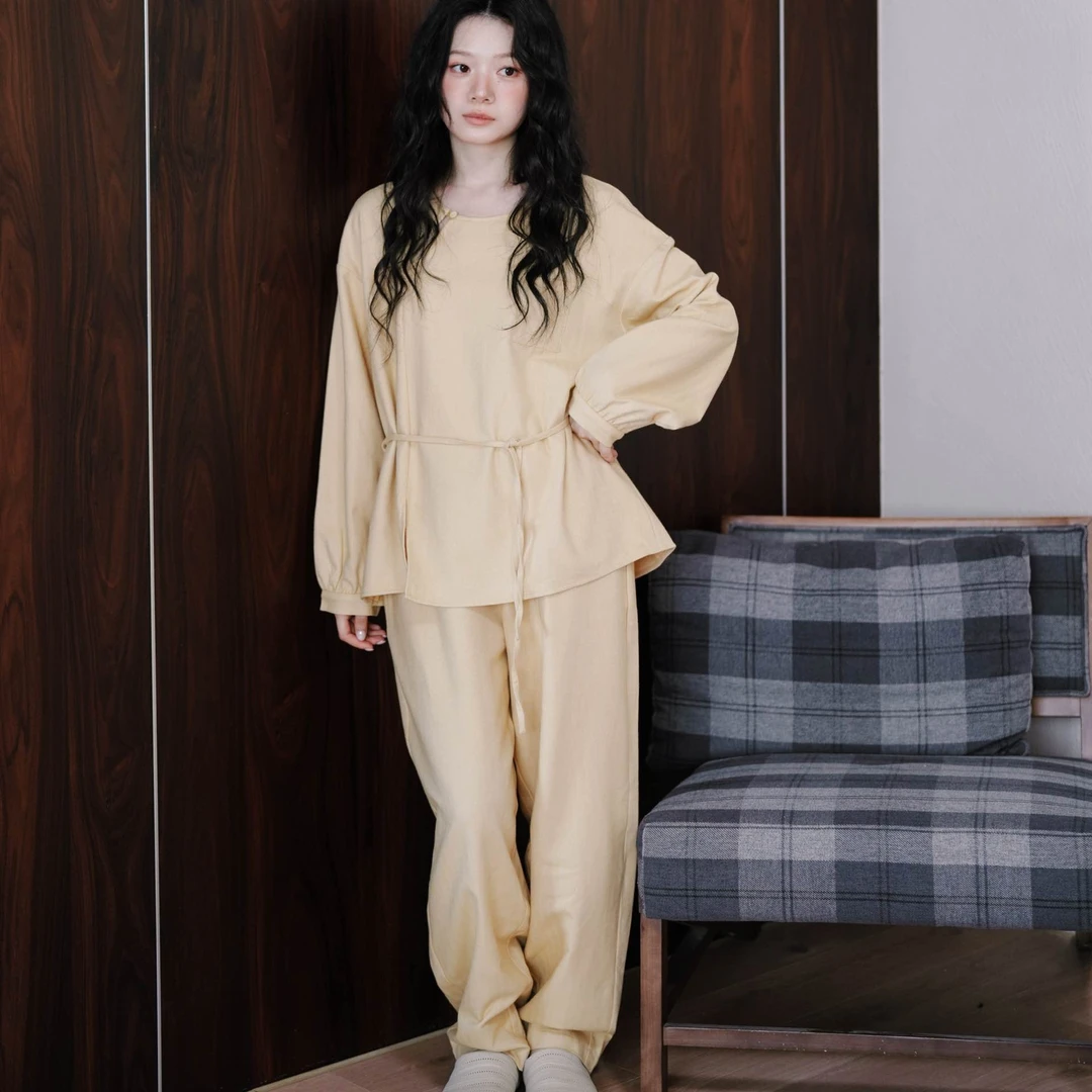 【蟲子姐姐专属】朵朵可可圆领秋冬252-020新款家居服套装睡衣长袖