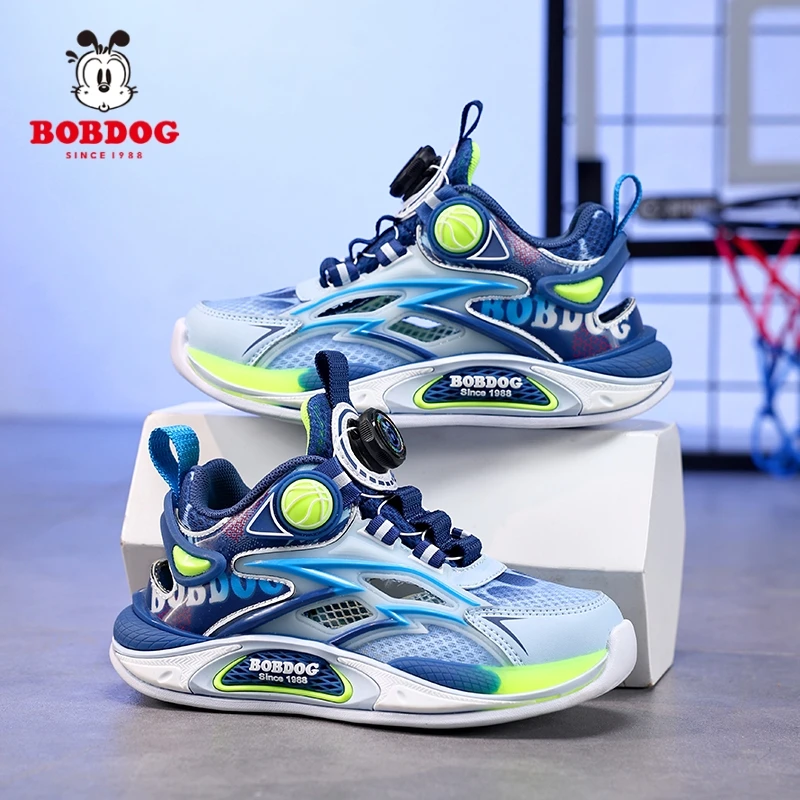 巴布豆童鞋男童运动鞋2025夏季新款网面透气中大童男孩儿童跑步鞋