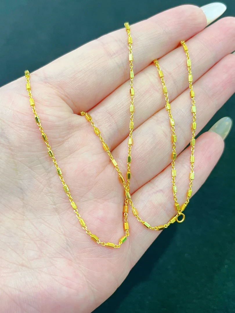 合金项链 闪闪小方块项链