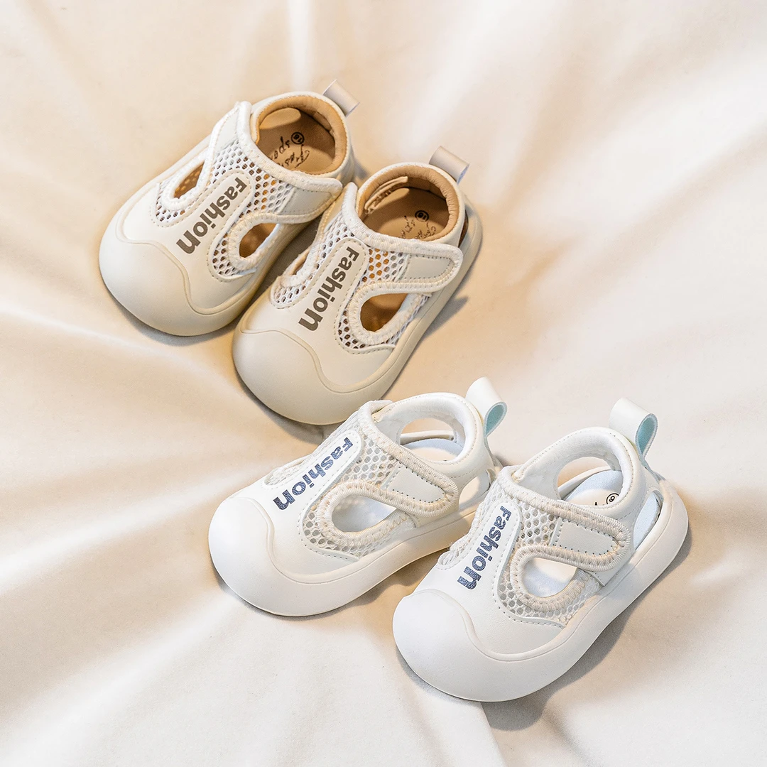 2025夏季新款男童休闲凉鞋小宝宝软底防滑沙滩鞋女孩透气网面运动