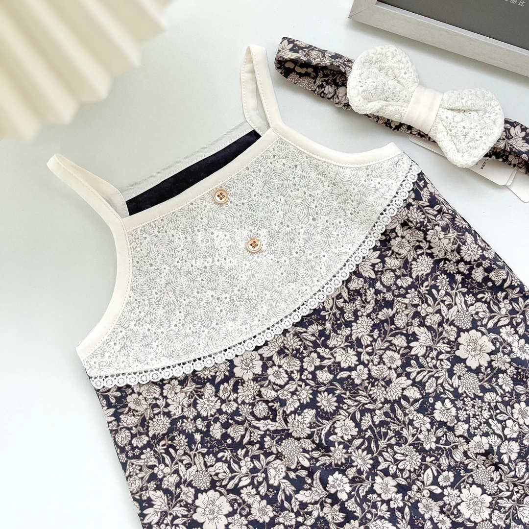 娃丽比25夏款吊带爬服 吊带背心连体哈衣