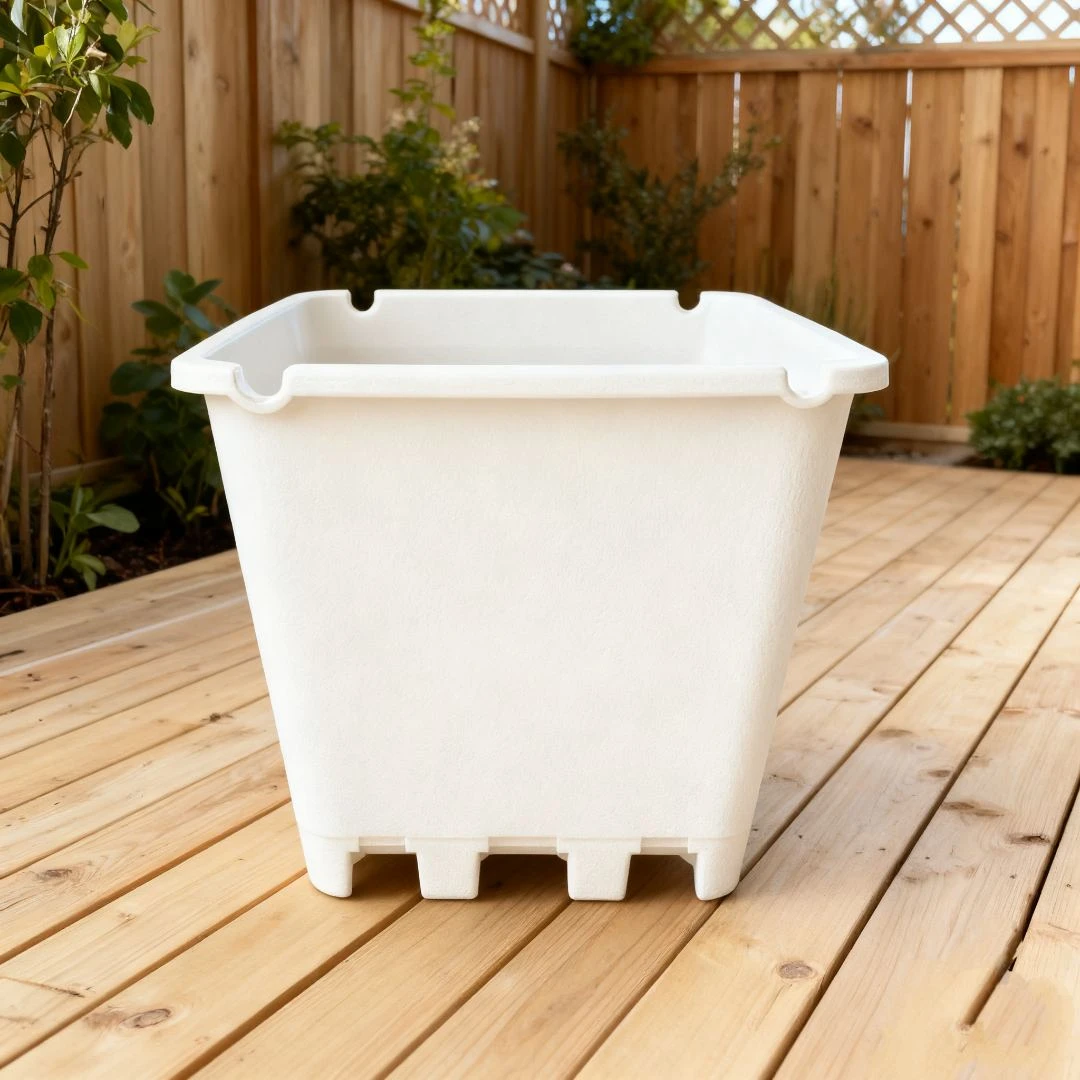 方形 花盆 白色 外口径36*36 ，高度33  容量30L