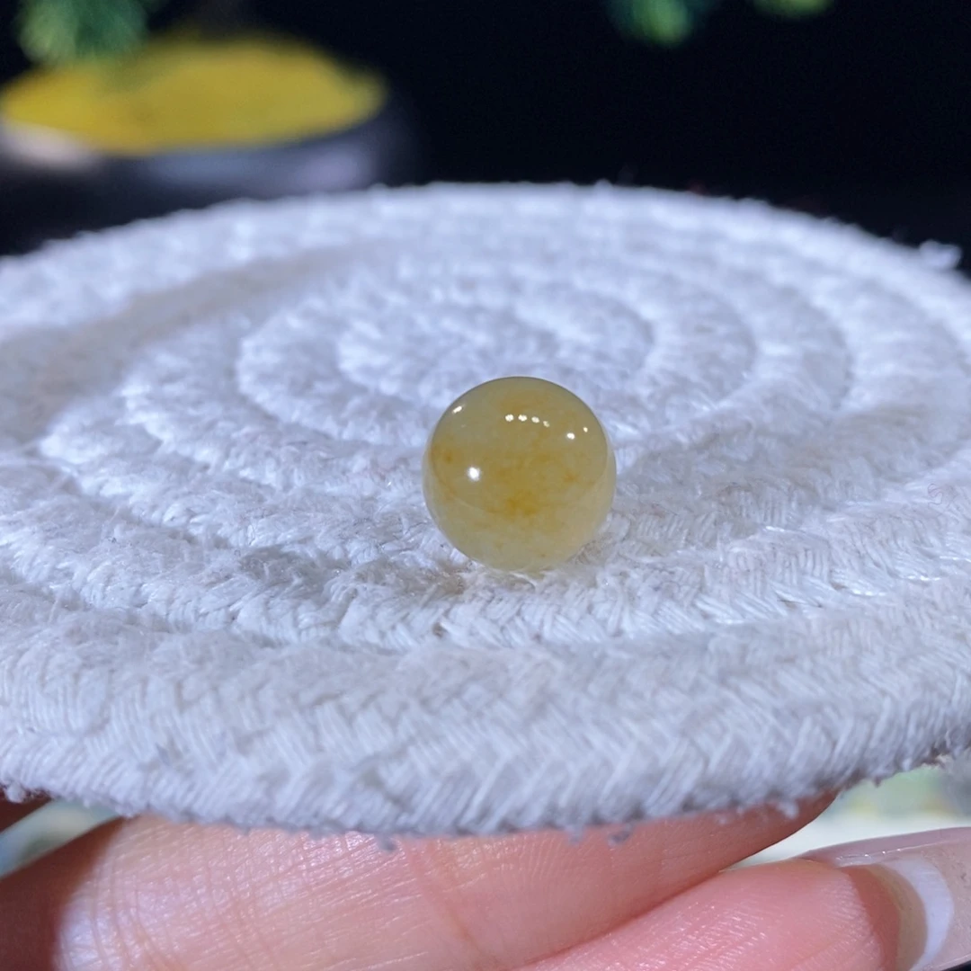 翡翠未镶嵌颈饰翡翠冰橘黄圆珠