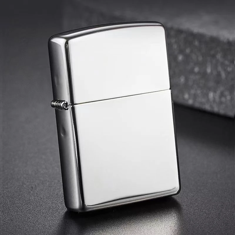 打火机翻盖彩冰煤油打火机光板创意防风打火机老式金属煤油机银色