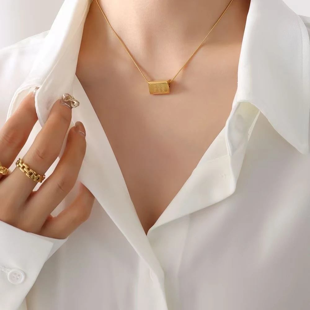 钛钢项链 【三角字母锁C骨链】X70项链