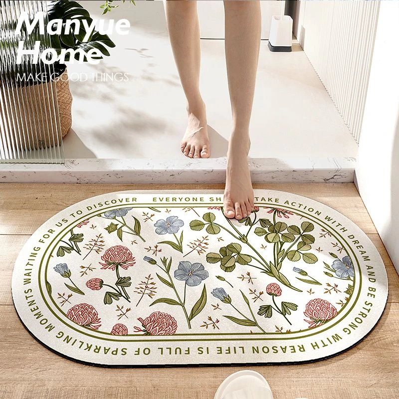 ko田园风家用卫生间地垫防滑垫脚垫洗手间速干浴室吸水垫吸水防滑