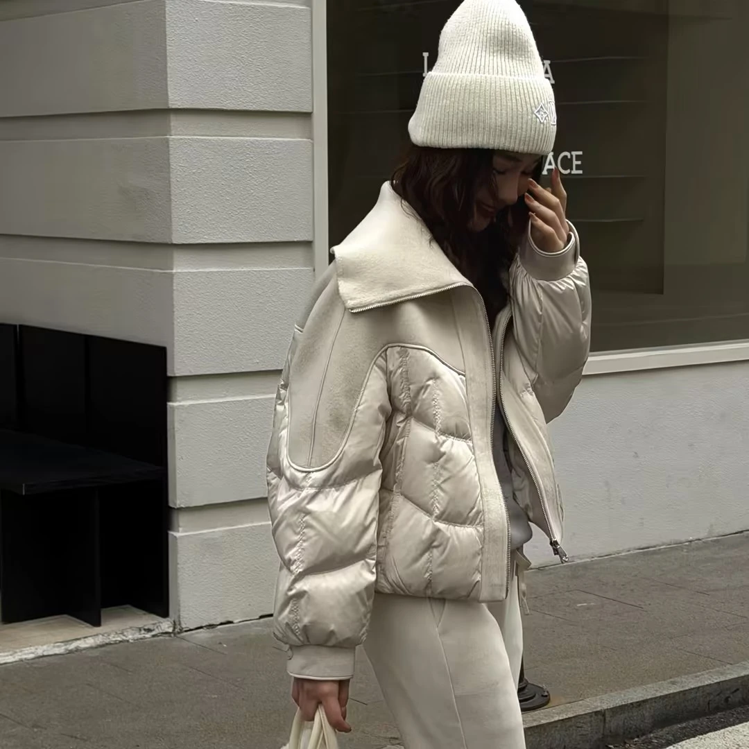 HELA AOMI “羊毛翻领鹅绒”90白鹅绒+绵羊毛100%羽绒服CY5DM09955