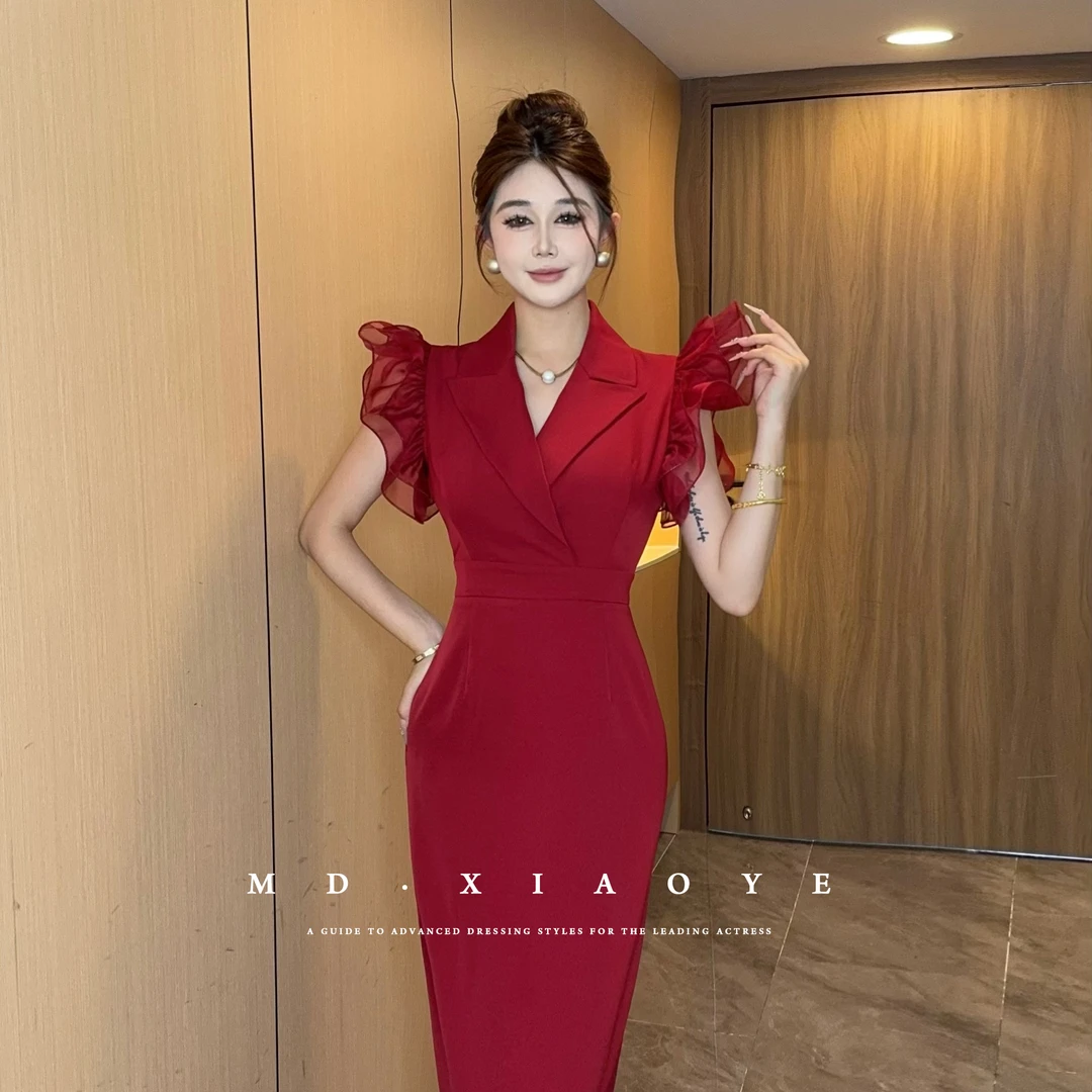 【MD原创·宵夜】2025夏季新款显瘦气质时尚收腰宴会修身长款连衣裙