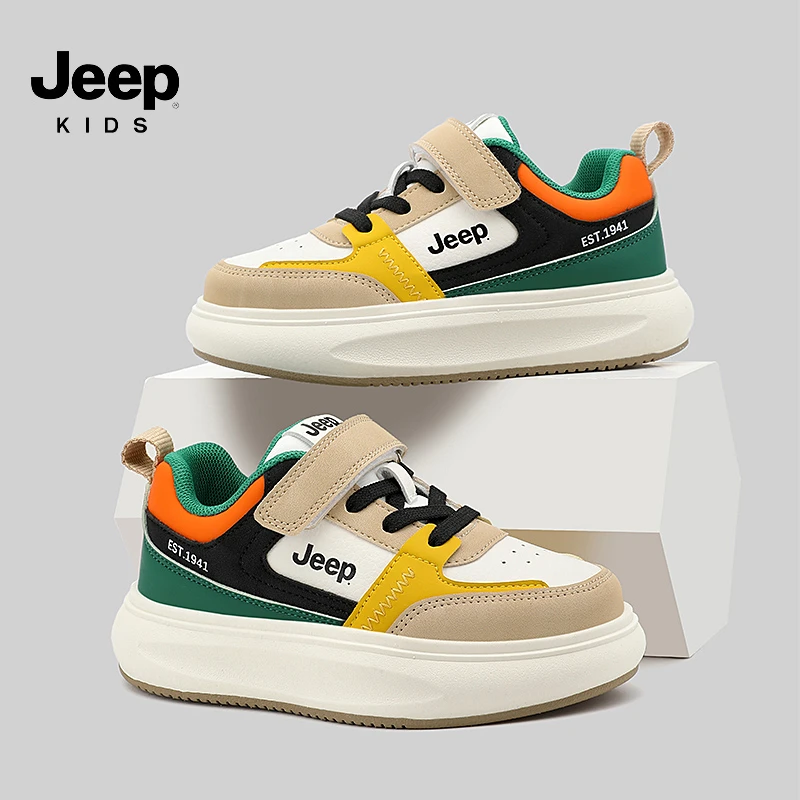 Jeep儿童板鞋休闲防滑新款鞋子小白鞋男童春季运动鞋2025儿童鞋子