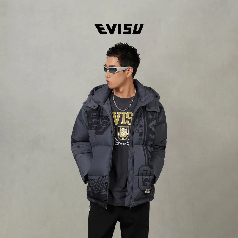 EVISU福神 2025秋新品男士商标图案羽绒服2EAHTM5NJ1224XXSN
