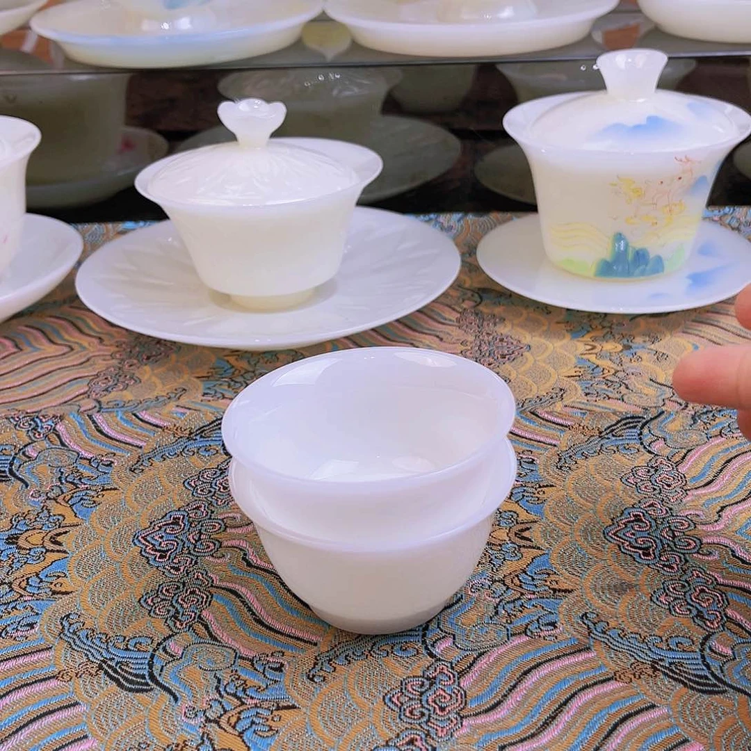 盖碗瓷精品璞玉瓷客杯60cc2个