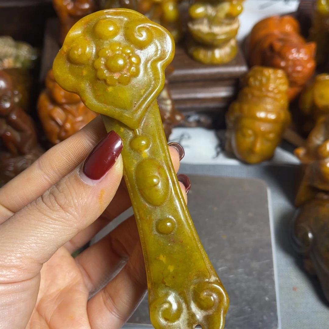蛇纹石玉合金颈饰