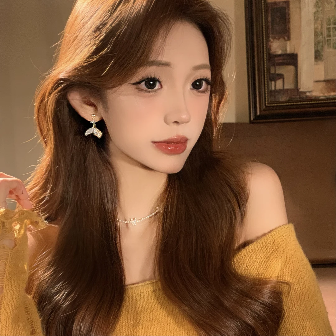 FULL GIRLISH耳环01946超仙鱼尾轻奢耳钉耳饰