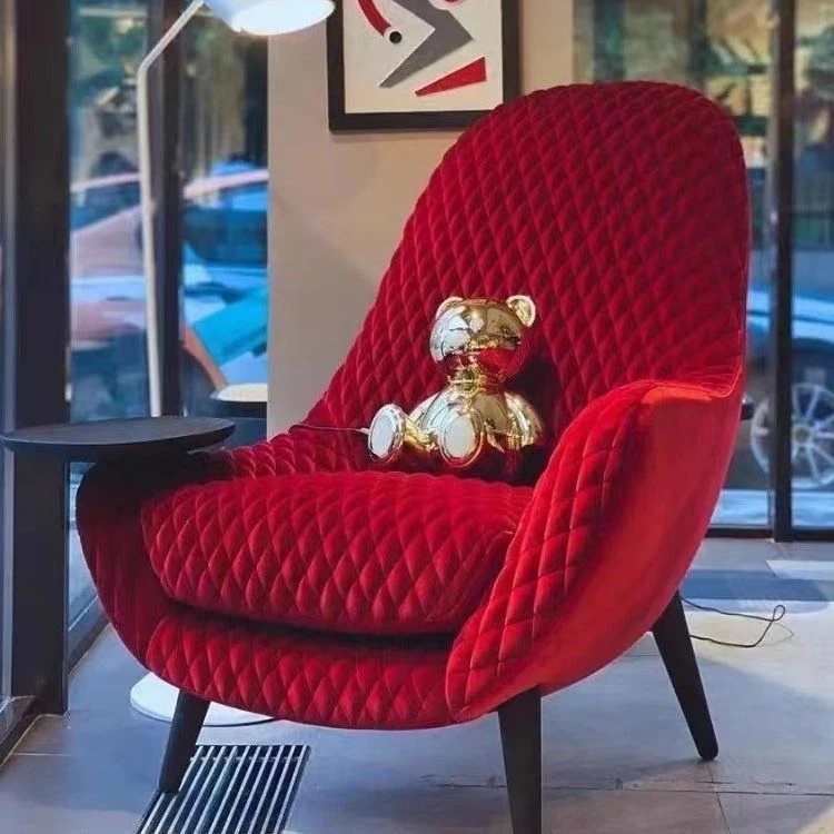 新疆西藏包邮美式布艺老虎椅意式极简创意客厅休闲单人沙发椅