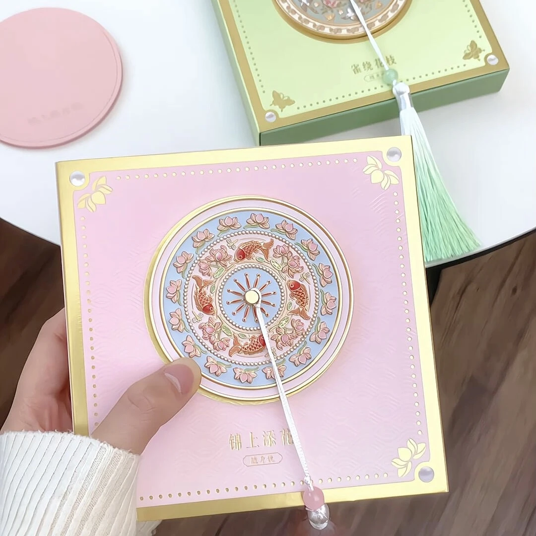 北京故宫文创雀绕花枝手持化妆镜少女心随身镜生日礼物纪念品装饰