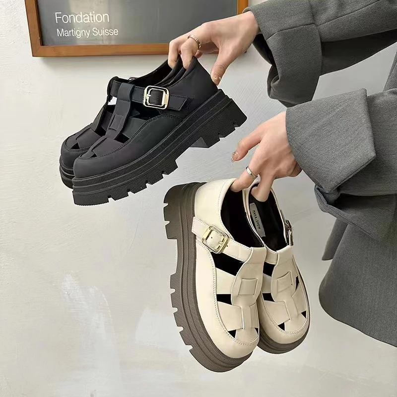 【运费补贴】2025夏季时尚网红凉鞋厚底百搭沙滩罗马鞋830C