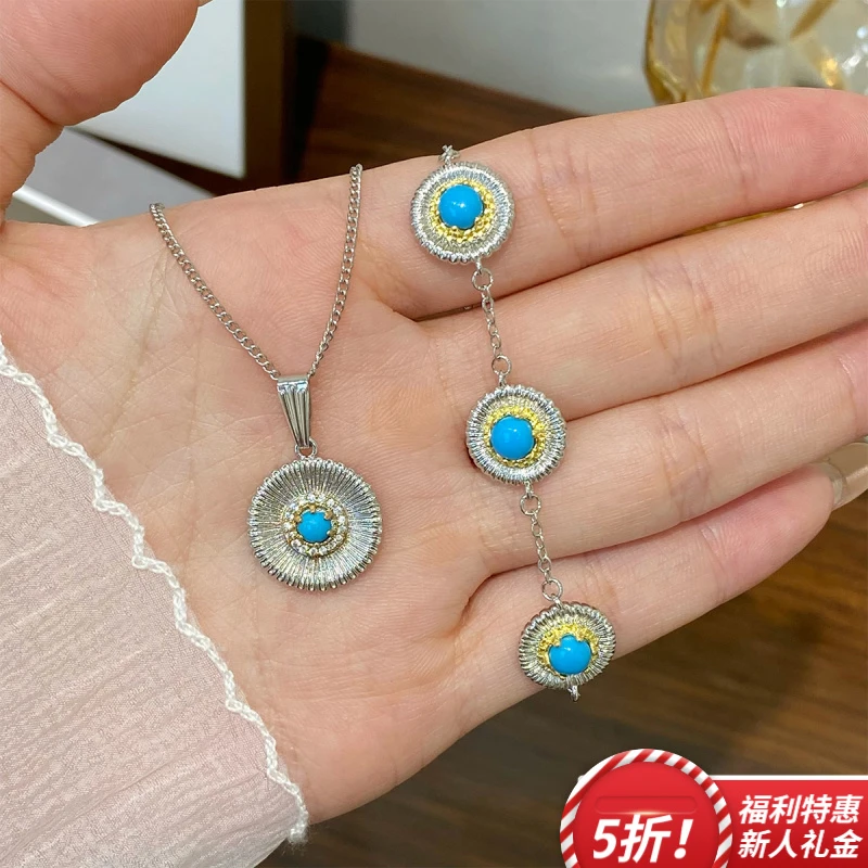 铜合金项链 时尚简约拉丝雏菊锆石吊坠项链轻奢小众高级感可抽拉