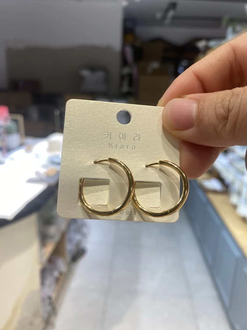 925银耳饰 0409 琪娅拉品牌新款s925纯银22mm耳扣小耳圈