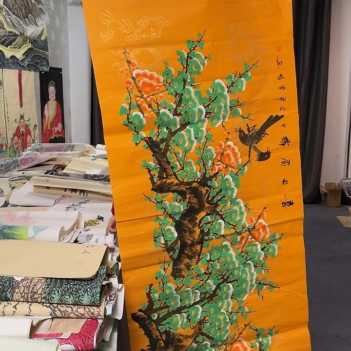 国画作品原文春山秋雨夜