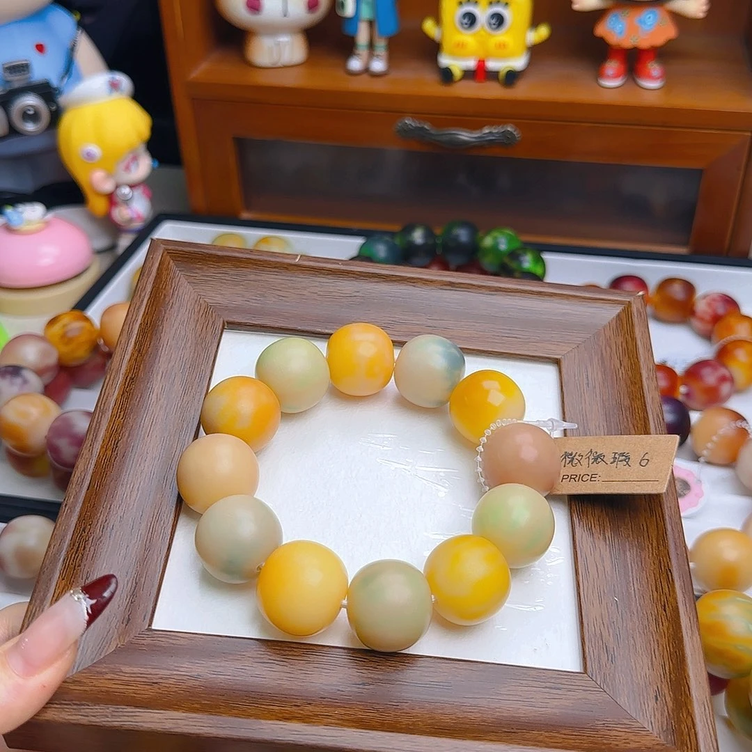 菩提根/象牙果手串卡21干磨苹果微微瑕