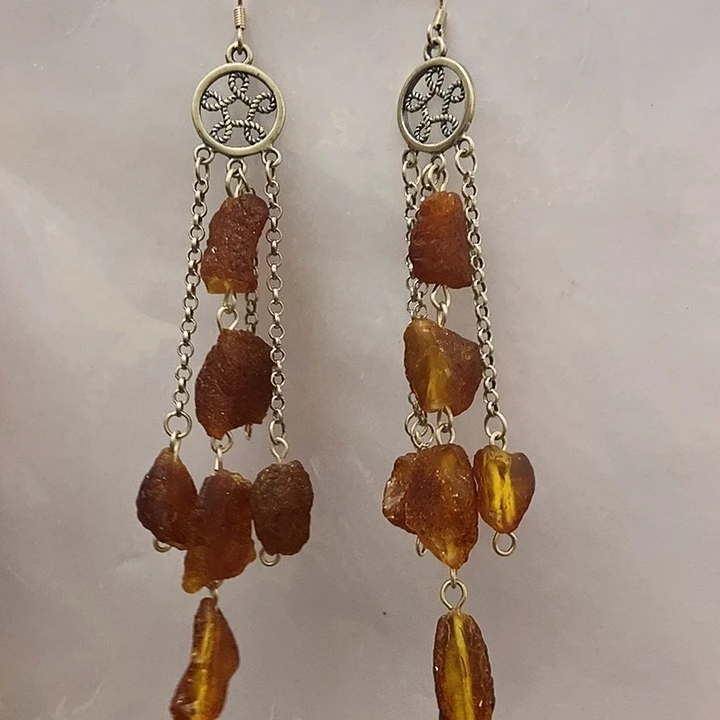 蜜蜡银S925镶嵌耳饰蜜蜡