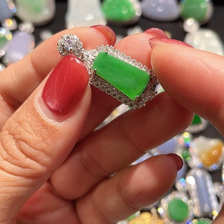 翡翠银S925镶嵌颈饰