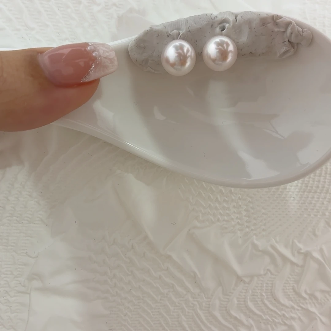 海水珍珠耳饰银S925镶嵌